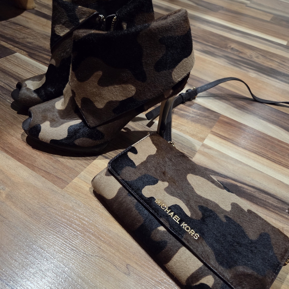 Michael Kors Camouflage Heels and Clutch Set